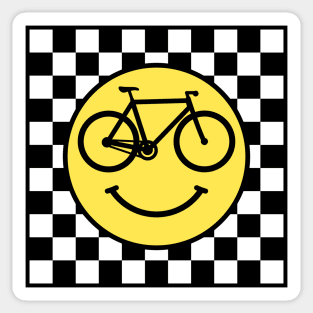 Funny Bicycle Happy Bike Smiley Face Sticker